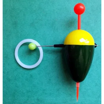 Signalizace záběru Plovák na lov stiky žluto-zelený trhací KP 35T