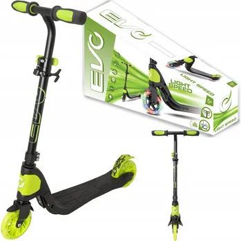 Koloběžka Evo dětská skládací koloběžka Light Speed černo‑limetková se svítícími kolečky