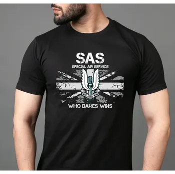 Pánská móda STRIKER Tričko sas - special air forces Barva: Černá, Velikost: L