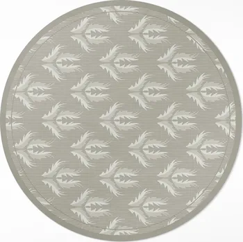 Koberec Kulatý Koberec z PVC do kanceláře, průměr ⌀ 50 cm, rostlinné ornamenty, pravidelný vzor