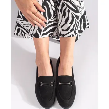 Dámské mokasíny Klasické černé mokasíny semišové GD-XR-364A-B Velikost: 36