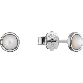 Náušnice EVOLUTION GROUP CZ Stříbrné náušnice kolečka s bílou perletí - 11703.1