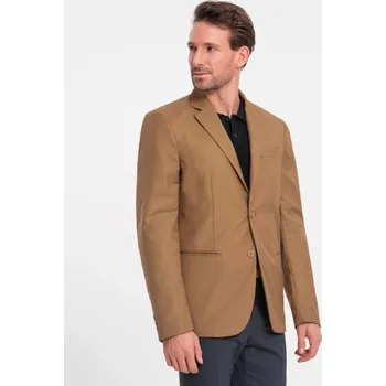 Ombre Clothing Elegantní karamelové sako V2 BLZB-0115