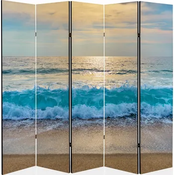 Paraván Paraván závěs kadeřnictví, salon, stěna 225x172 cm, oceán, moře, pláž