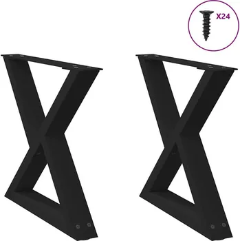 Konferenční stolek OMAXI Nohy konferenčního stolku 2 ks černé 60 x (42-43,3) cm ocelové 958731