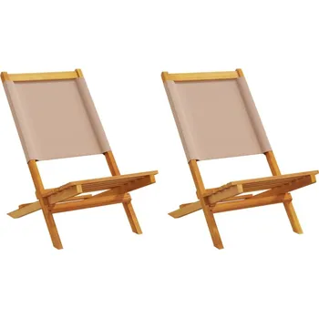 OMAXI Zahradní židle 2 ks taupe masivní akáciové dřevo a textil 475328