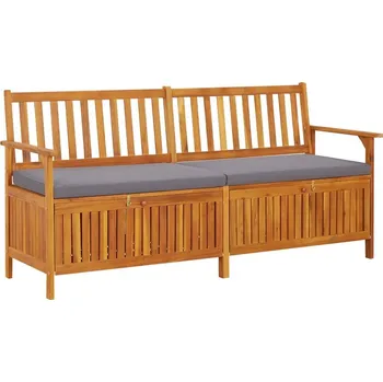 Zahradní lavice OMAXI Úložná lavice s poduškou 170 cm masivní akáciové dřevo 668412