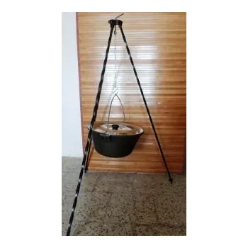 kotlíky Litinový kotlík 7l,poklice nerez,trojnožka 1,2m