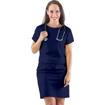 Zdravotnický oděv Perlička® Zdravotnické šaty Janka Tmavěmodrá Barva: Tmavěmodrá, Velikost: S