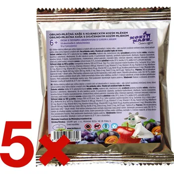 Kozí kaše se švestkami a jablkem 5 porcí příkrm na cesty