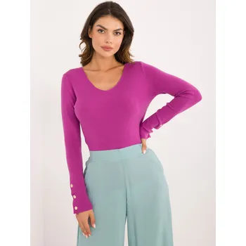 Dámský svetr Fuchsiový dámský klasický svetr AT-SW-2334.49-fuchsia Velikost: S/M