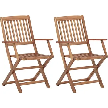 OMAXI Skládací zahradní židle 2 ks masivní akáciové dřevo 200292