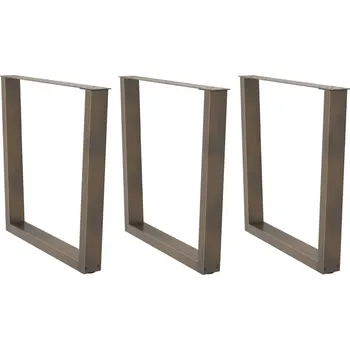 Stolová podnož OMAXI Nohy k jídelnímu stolu ve tvaru V, 3 ks, přírodní ocel, 90 x (72-73,3) cm, ocel 958366