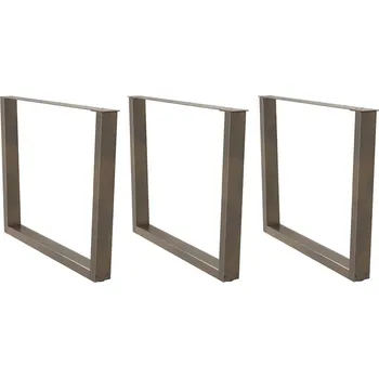 Stolová podnož OMAXI Nohy k jídelnímu stolu ve tvaru V, 3 ks, přírodní ocel, 100 x (72-73,3) cm, ocel 958403