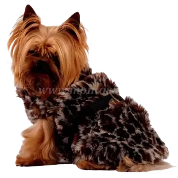 Obleček pro psa Grande Finale Kožíšek vesta, bunda pro psa hnědá 24-27cm