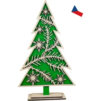 Vánoční dekorace JH WoodArt Dřevěný vánoční stromeček C červený 1 ks (Vánoční atmosféra může začít!)