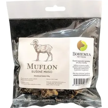 Pamlsek pro psa BOHEMIA Muflon 50 g sušené masové pamlsky pro psy (Sušené mufloní maso pro psy)