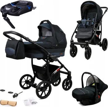Kočárek Kočárek 4v1 BabyLux LARGO: sportovní kočárek, hluboká korba, autosedačka, základna ISOFIX