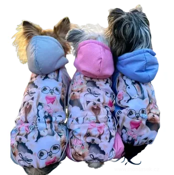 Obleček pro psa Zimní kombineza jorkšír pro psy vícebarevná malý pes