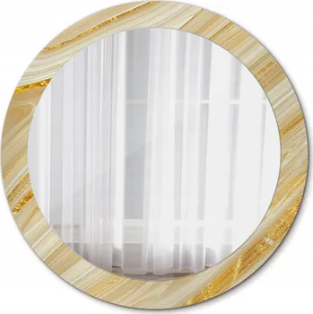 Zrcadlo Kulaté Zrcadlo do Koupelny Zlaté Abstraktní 80cm