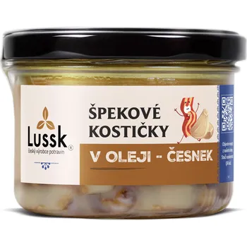 LUSSK Špekové kostičky v oleji česnek