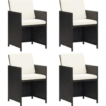 OMAXI Zahradní křesla 4 ks polyratan černá 666678