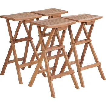 OMAXI Skládací barové stoličky 4 ks masivní teak 707844
