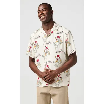 Pánská košile Košile Wrangler RESORT SHIRT ANTIQUE WHITE Velikost: L