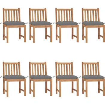 OMAXI Zahradní židle s poduškami 8 ks masivní teak 449271