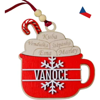 Vánoční dekorace JH WoodArt Personalizovaná vánoční ozdoba ve tvaru hrníčku (Vytvořte si jedinečnou vánoční atmosféru)