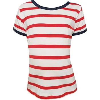 Dámské tričko FARMERS® Dámské tričko krátký rukáv BAMBUS červený námořník-navy Velikost: XL dámské