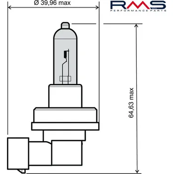 Elektroinstalace pro motocykl Žárovka RMS 246510085 12V 55W, H11 bílá 246510085