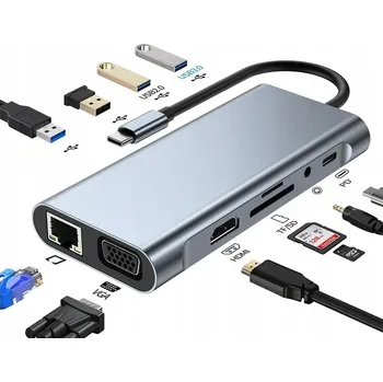 ROCOREN DOKOVACÍ STANICE 11v1 USB-C 4K HDMI PD 100W ETHERNET PRO MACBOOK