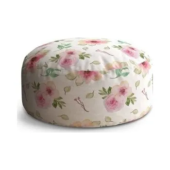 Taburet Circle Růžové květy: 38x48 cm (cs, Sablio)