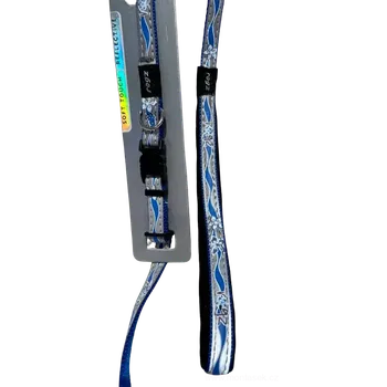 Vodítko pro psa Set vodítko a obojek modrý podšitý, pro malé psy 10mm (Potřeby pro malého psa nebo štěně)