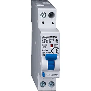 Jistič Schrack Technik spol. s r.o. AI618510 - AI618510 Jistič s el. prou. chráničem AMPARO 6kA, 1TE, B10A, 30 mA, A