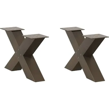 Stolová podnož OMAXI Nohy konferenčního stolku ve tvaru X, 2 ks, přírodní ocel, 60 x (30-31) cm, ocel 316035