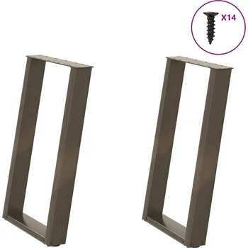 Stolová podnož OMAXI Nohy k jídelnímu stolu ve tvaru U, 2 ks, přírodní ocel, 60 x (72-73) cm, ocel 314512