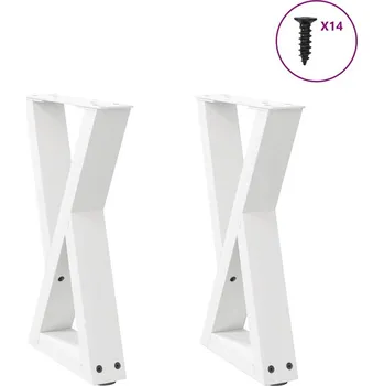 Konferenční stolek OMAXI Nohy konferenčního stolku 2 ks bílé 38 x (42-43,3) cm ocelové 958663