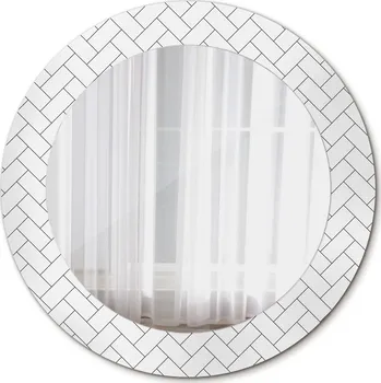 Zrcadlo Nástěnné Zrcadlo Rám Glamour Vzor Rybí Kost 60 cm