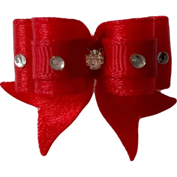 Kosmetika pro psa Mašlička mini červená na gumičce 23 (Potřeby pro dlouhosrsté psy)