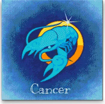 Diamantové malování Diamantové malování - Rak/Cancer Velikost: 50x50cm, Rámování: Pouze srolované plátno, Diamanty: Kulaté