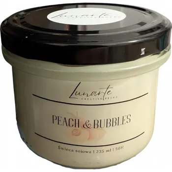 Svíčka Sójová vonná svíčka peach & bubbles 235 ml, 50 hodin hoření, vůně šampaňského