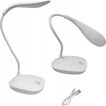 Lampička Moderní bílá LED stolní lampička ohebná kompaktní šetrná k očím