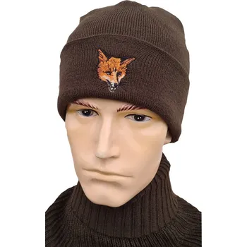 Čepice Pletená čepice PLETEX s výšivkou - LIŠKA (HLAVA)