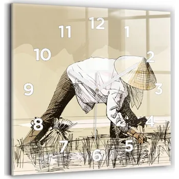 Hodiny Nástěnné hodiny Wallfluent béžové 30 cm