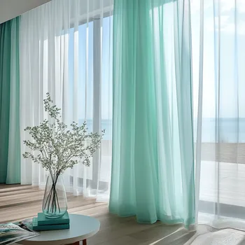 Voál s olůvkem výška 300 cm, MENTOL