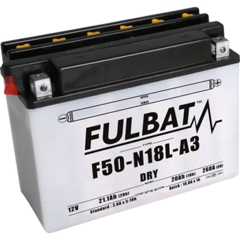 Motobaterie Konvenční motocyklová baterie FULBAT F50-N18L-A3 (Y50-N18L-A3) Včetně balení kyseliny 550899