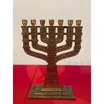 Starý mosazný židovský svícen 7ramenný