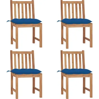 OMAXI Zahradní židle 4 ks s poduškami masivní teak 448823
